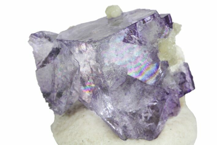Cubic Purple Fluorite Crystal with Mica - China #166162